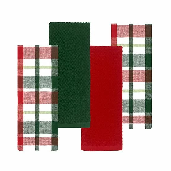 St. Nicholas Square® Holiday Plaid Kitchen Towel 4-pk. 1 St. Nicholas Square® Holiday Plaid Kitchen Towel 4-pk.