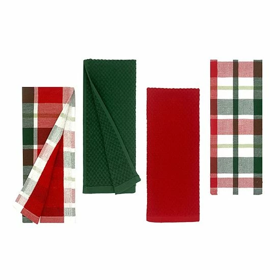 St. Nicholas Square® Holiday Plaid Kitchen Towel 4-pk. 2 St. Nicholas Square® Holiday Plaid Kitchen Towel 4-pk. - Image 2