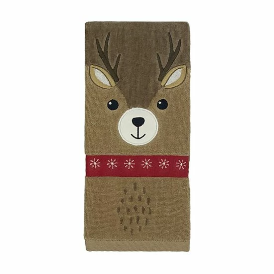 St. Nicholas Square® Reindeer Face Jacquard Hand Towel 1 St. Nicholas Square® Reindeer Face Jacquard Hand Towel