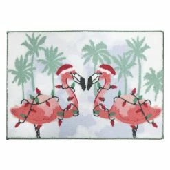 St. Nicholas Square® Coastal Palm Flamingo Rug