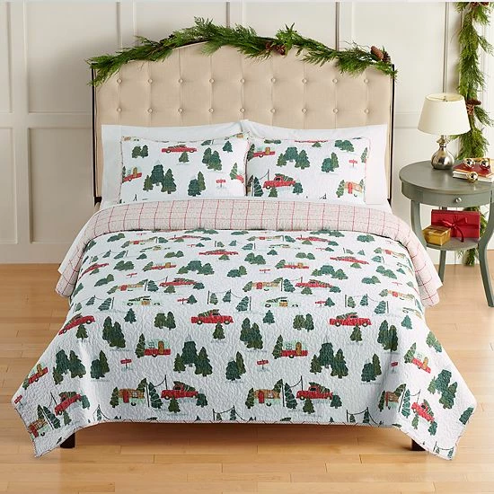 St. Nicholas Square® Holiday Trucks Printed Quilt Set With Shams 1 St. Nicholas Square® Holiday Trucks Printed Quilt Set With Shams
