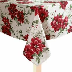 St. Nicholas Square® Painted Poinsettia Tablecloth