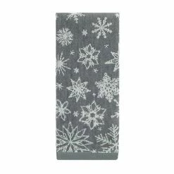 St. Nicholas Square® Gray Snowflake Jacquard Hand Towel