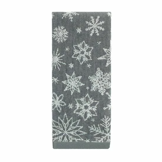 St. Nicholas Square® Gray Snowflake Jacquard Hand Towel 1 St. Nicholas Square® Gray Snowflake Jacquard Hand Towel