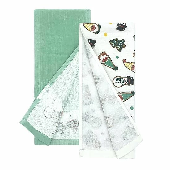 St. Nicholas Square® Dog Santas Cookies Kitchen Towel 2-pk. 2 St. Nicholas Square® Dog Santas Cookies Kitchen Towel 2-pk. - Image 2