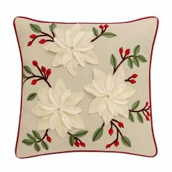 St. Nicholas Square® Poinsettia Throw Pillow