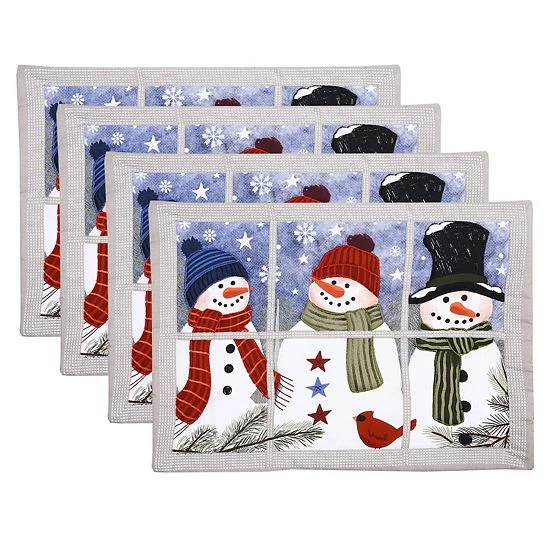 St. Nicholas Square® Snowmen In A Window Quilted Placemat 4-pk. 1 St. Nicholas Square® Snowmen In A Window Quilted Placemat 4-pk.