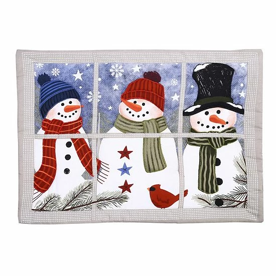 St. Nicholas Square® Snowmen In A Window Quilted Placemat 4-pk. 2 St. Nicholas Square® Snowmen In A Window Quilted Placemat 4-pk. - Image 2