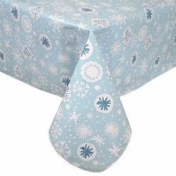 St. Nicholas Square® Blue Snowflake Vinyl Tablecloth