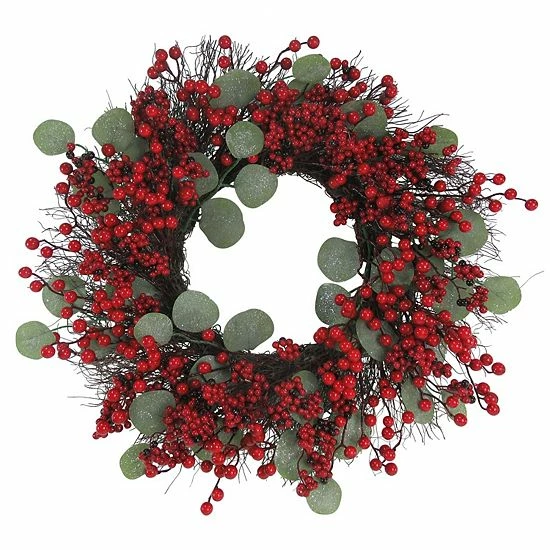 St. Nicholas Square® Artificial Eucalyptus Berry Wreath 1 St. Nicholas Square® Artificial Eucalyptus Berry Wreath