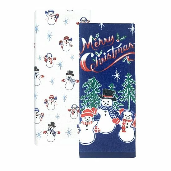 St. Nicholas Square® Christmas Snowman Kitchen Towel 2-pk. 1 St. Nicholas Square® Christmas Snowman Kitchen Towel 2-pk.