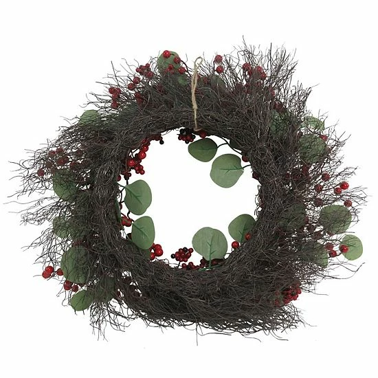 St. Nicholas Square® Artificial Eucalyptus Berry Wreath 2 St. Nicholas Square® Artificial Eucalyptus Berry Wreath - Image 2