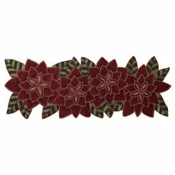 St. Nicholas Square® Beaded Poinsettia Table Runner - 36"