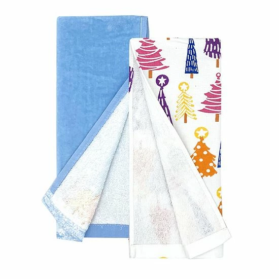St. Nicholas Square® Love & Joy Rainbow Trees Kitchen Towel 2-pk. 2 St. Nicholas Square® Love & Joy Rainbow Trees Kitchen Towel 2-pk. - Image 2