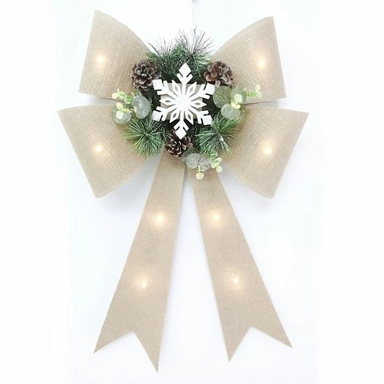 St. Nicholas Square® LED Burlap Bow 1 St. Nicholas Square® LED Burlap Bow