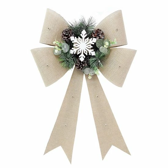 St. Nicholas Square® LED Burlap Bow 2 St. Nicholas Square® LED Burlap Bow - Image 2