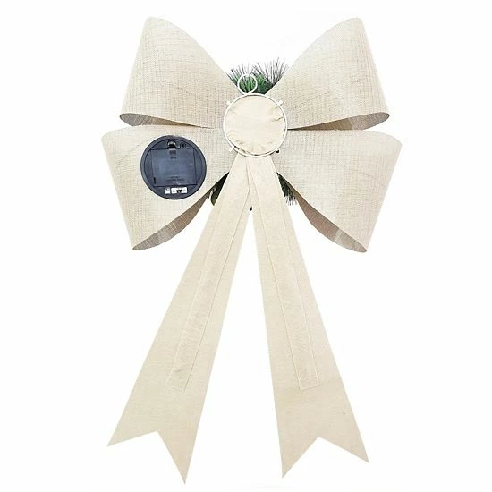 St. Nicholas Square® LED Burlap Bow 3 St. Nicholas Square® LED Burlap Bow - Image 3
