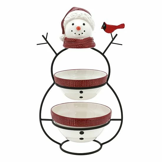 St. Nicholas Square® Yuletide Snowman 2-Tier Server 1 St. Nicholas Square® Yuletide Snowman 2-Tier Server