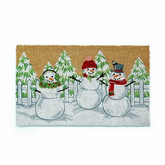 St. Nicholas Square® Snowmen 18'' X 30'' Coir Doormat 1 St. Nicholas Square® Snowmen 18'' X 30'' Coir Doormat