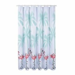 St. Nicholas Square® Coastal Palm Flamingo Shower Curtain