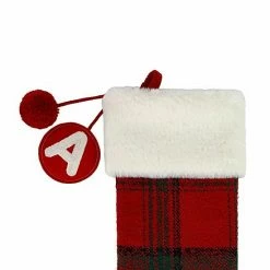 St. Nicholas Square® Plaid Monogram Christmas Stocking -St. Nicholas Square Shop unnamed file 779