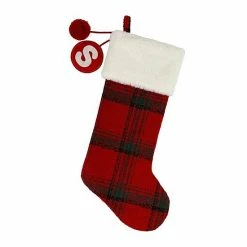 St. Nicholas Square® Plaid Monogram Christmas Stocking -St. Nicholas Square Shop unnamed file 781