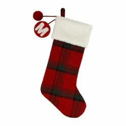 St. Nicholas Square® Plaid Monogram Christmas Stocking -St. Nicholas Square Shop unnamed file 783