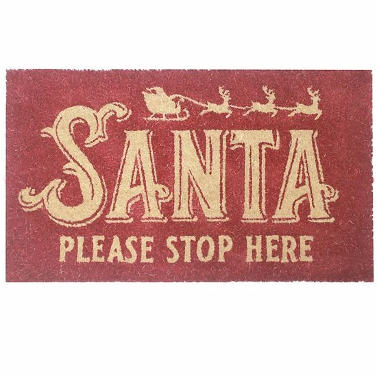 St. Nicholas Square® Red Santa 18'' X 30'' Coir Doormat 1 St. Nicholas Square® Red Santa 18'' X 30'' Coir Doormat