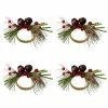 St. Nicholas Square® 4-pc. Beaded Berry Napkin Ring Set