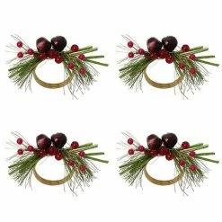 St. Nicholas Square® 4-pc. Beaded Berry Napkin Ring Set
