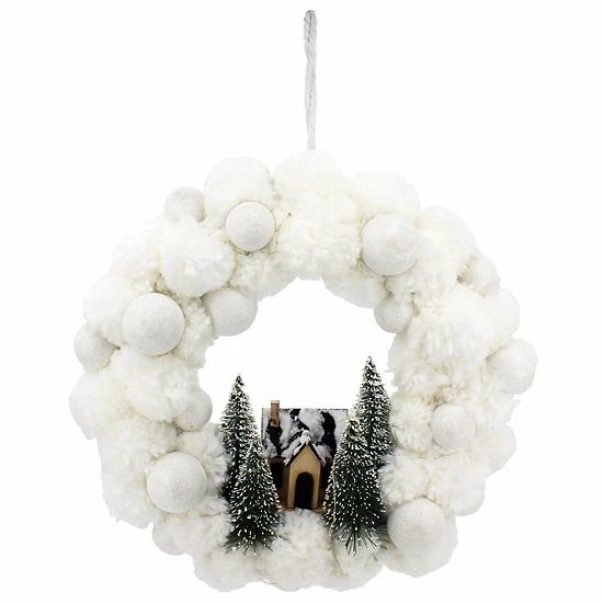 St. Nicholas Square® LED Pom Pom Wreath 1 St. Nicholas Square® LED Pom Pom Wreath