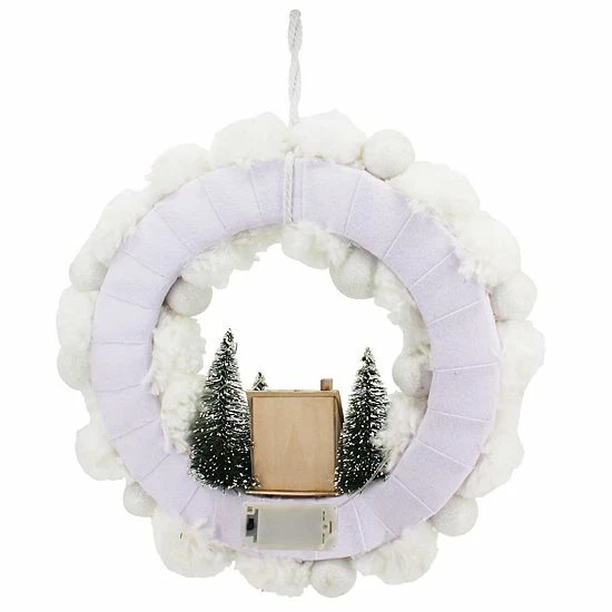 St. Nicholas Square® LED Pom Pom Wreath 3 St. Nicholas Square® LED Pom Pom Wreath - Image 3