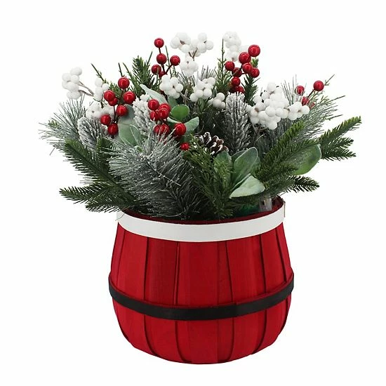 St. Nicholas Square® Santa Basket Artificial Branches Berries Table Decor 3 St. Nicholas Square® Santa Basket Artificial Branches Berries Table Decor - Image 3