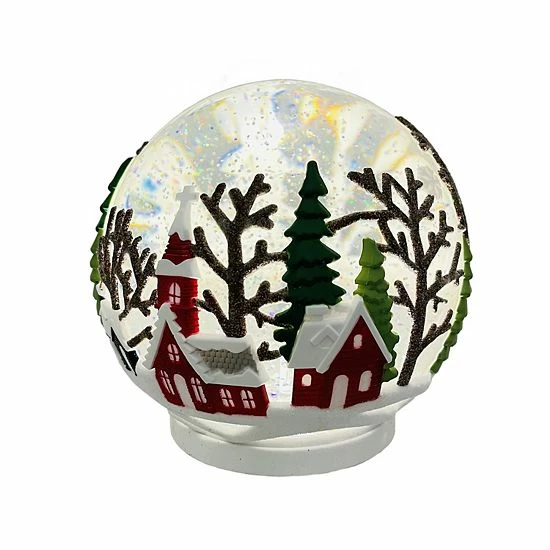 St. Nicholas Square® Shimmer LED Spinning Water Forest Snow Globe Table Decor 2 St. Nicholas Square® Shimmer LED Spinning Water Forest Snow Globe Table Decor - Image 2
