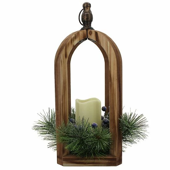 St. Nicholas Square® LED Wood Lantern 2 St. Nicholas Square® LED Wood Lantern - Image 2