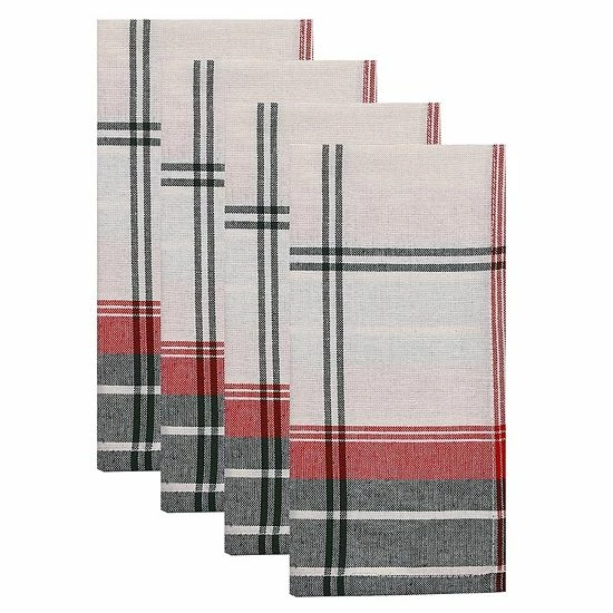 St. Nicholas Square® White Farmhouse Plaid Dinner Napkin 4-pk. 1 St. Nicholas Square® White Farmhouse Plaid Dinner Napkin 4-pk.