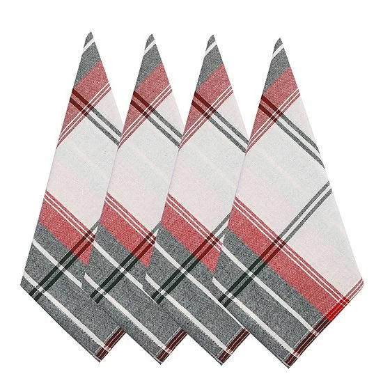 St. Nicholas Square® White Farmhouse Plaid Dinner Napkin 4-pk. 2 St. Nicholas Square® White Farmhouse Plaid Dinner Napkin 4-pk. - Image 2