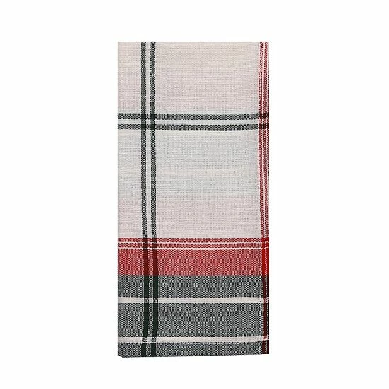 St. Nicholas Square® White Farmhouse Plaid Dinner Napkin 4-pk. 3 St. Nicholas Square® White Farmhouse Plaid Dinner Napkin 4-pk. - Image 3
